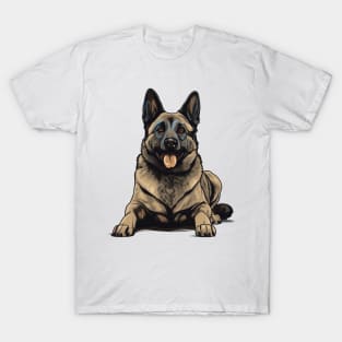 Norwegian Elkhound Dog Illustration T-Shirt